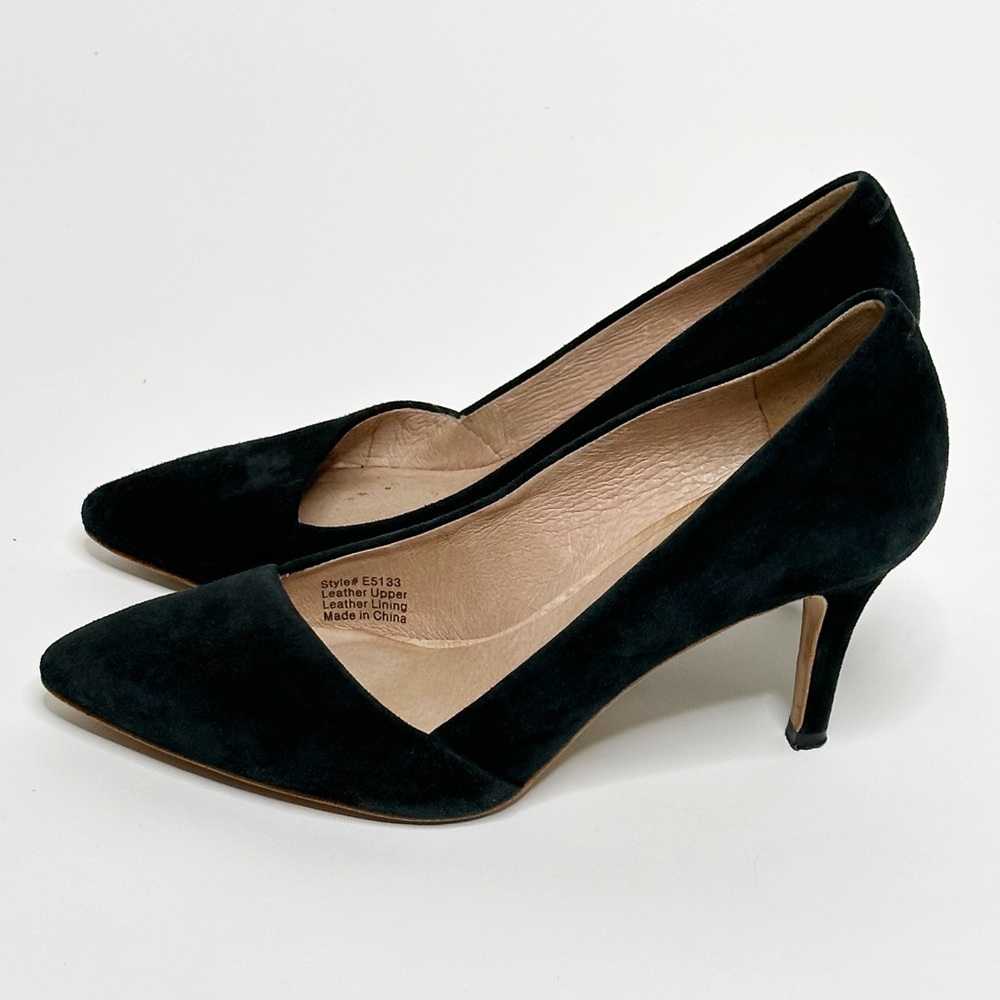 Madewell Mira Black Suede Leather Pointed Toe Heel  Size 6